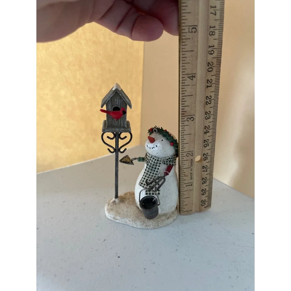 Hallmark 2007 Snowman Figurine with Birdhouse and Cardinal Winter Decor 5 Inch